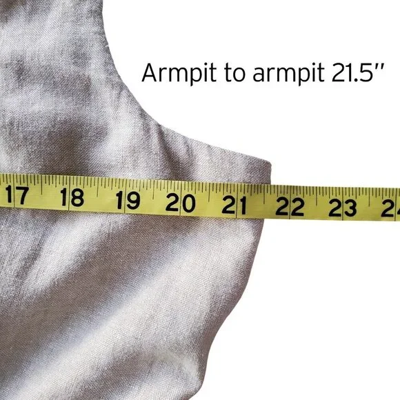 Fit & Flare Sleeveless Linen-Blend Midi Dress Color: Flax Linen XL - Picture 11 of 14